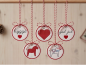 Preview: Skandinavisch weihnachtliche Anhänger - ITH-Stickdatei